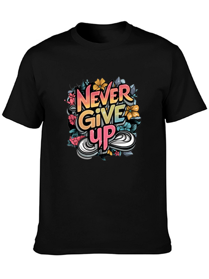 Never Give Up Graphic Print Tee