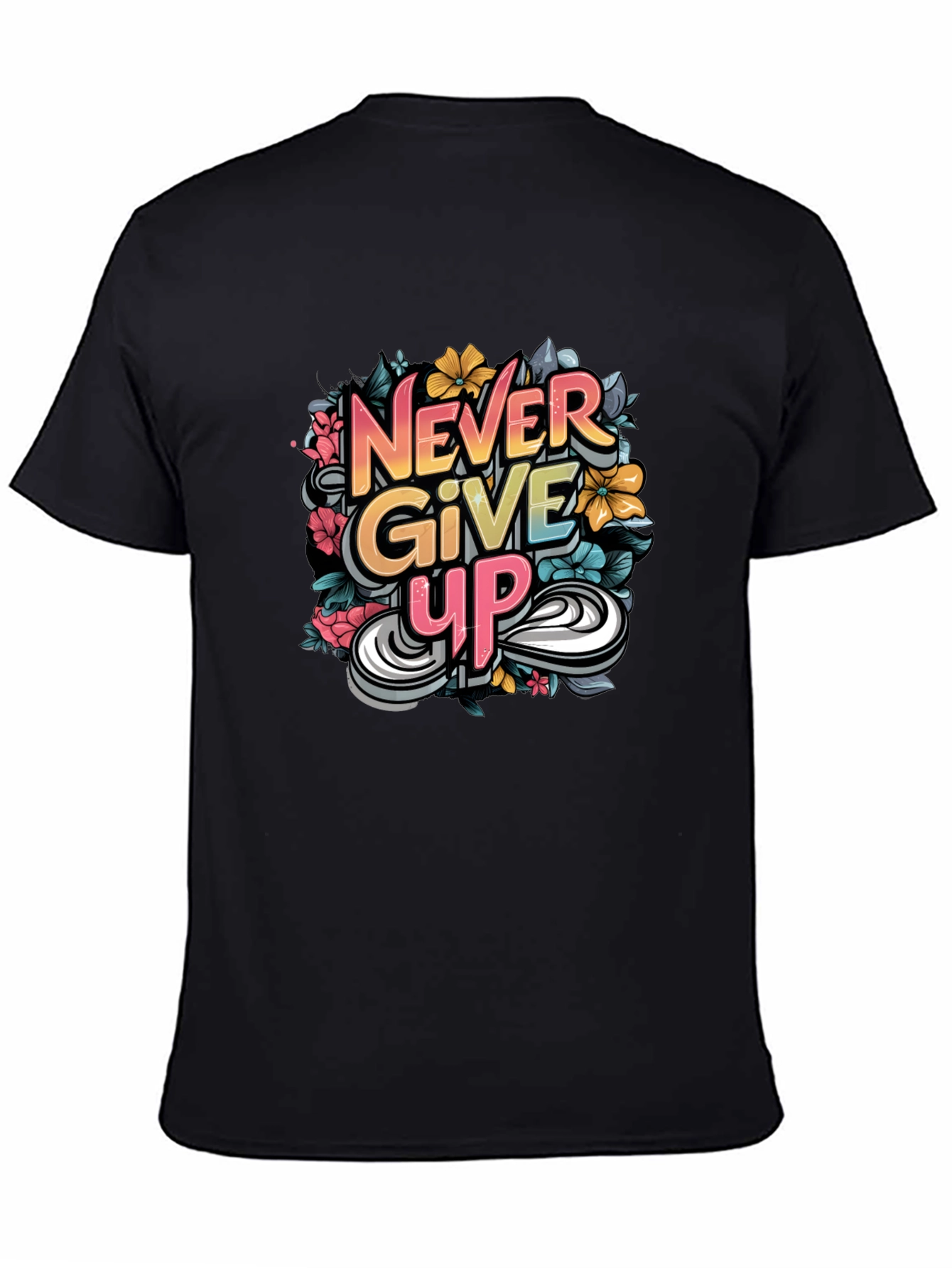 Never Give Up Graphic Print Tee
