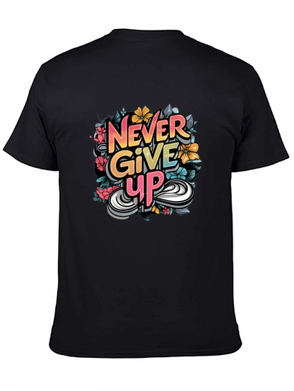 Never Give Up Graphic Print Tee