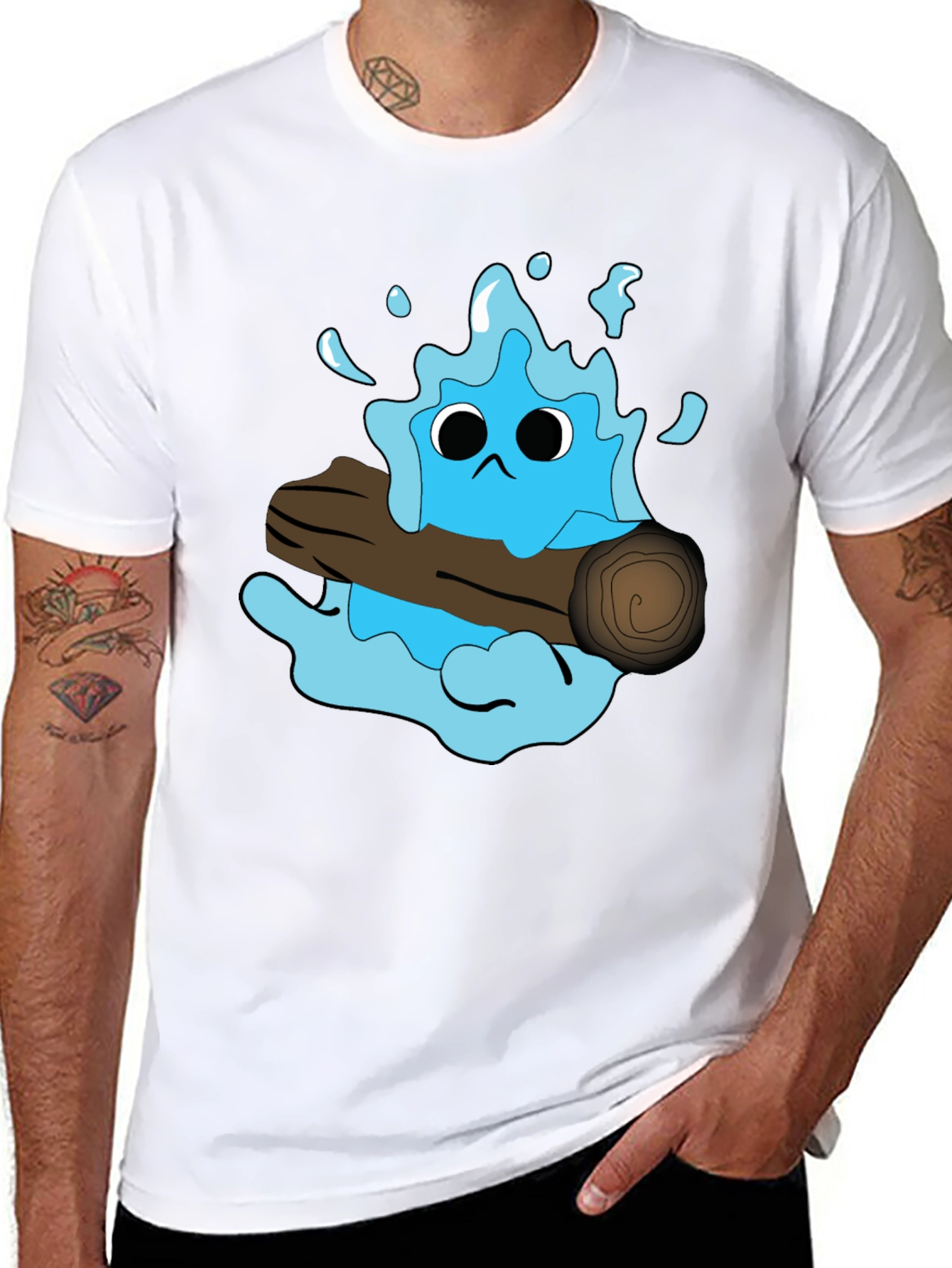 Cartoon Water Monster T-Shirt - Funny Graphic Tee