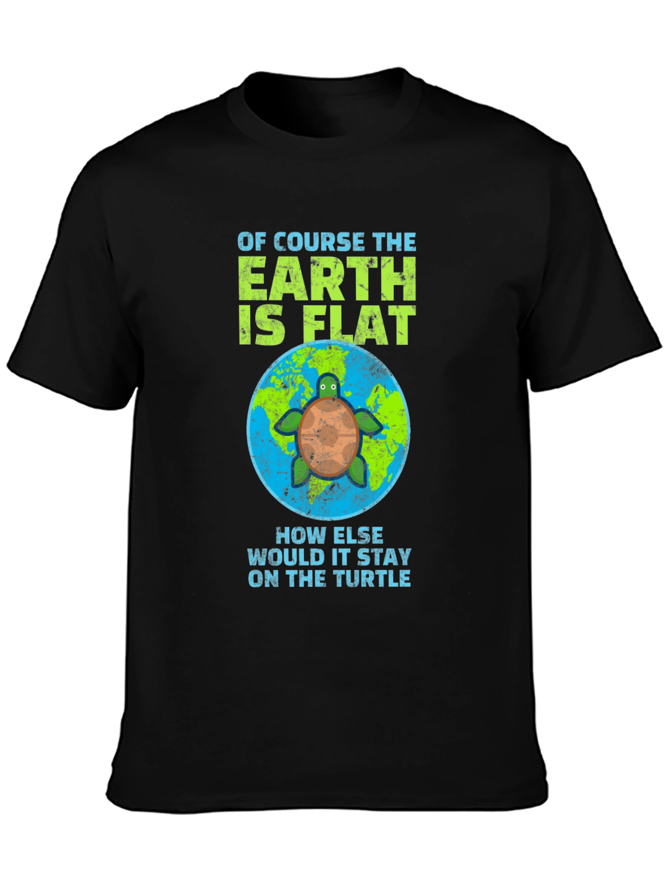 Flat Earth Turtle Humor T-Shirt