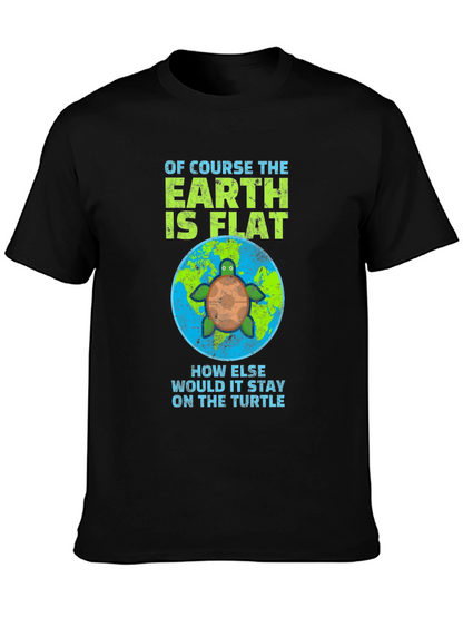 Flat Earth Turtle Humor T-Shirt