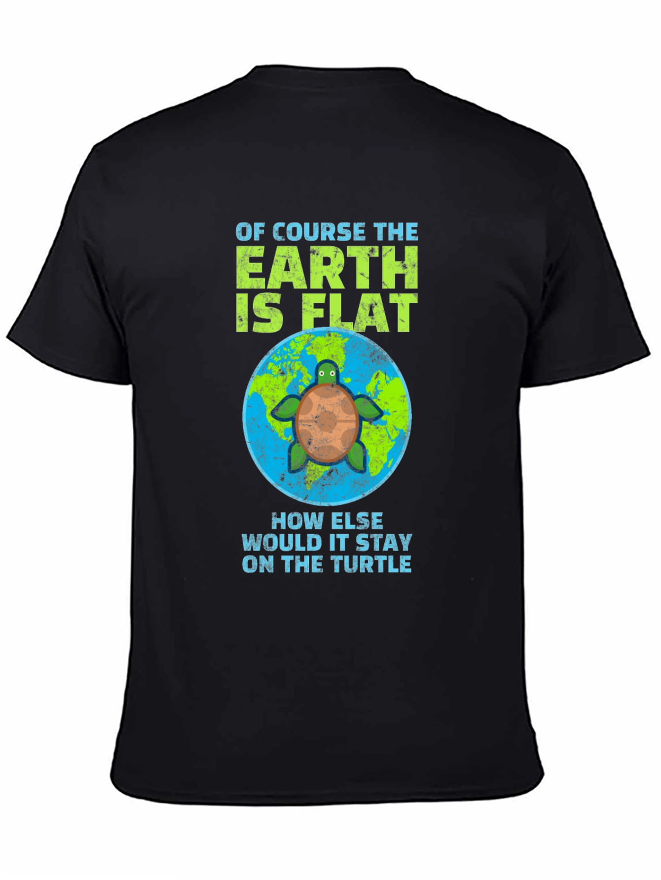 Flat Earth Turtle Humor T-Shirt