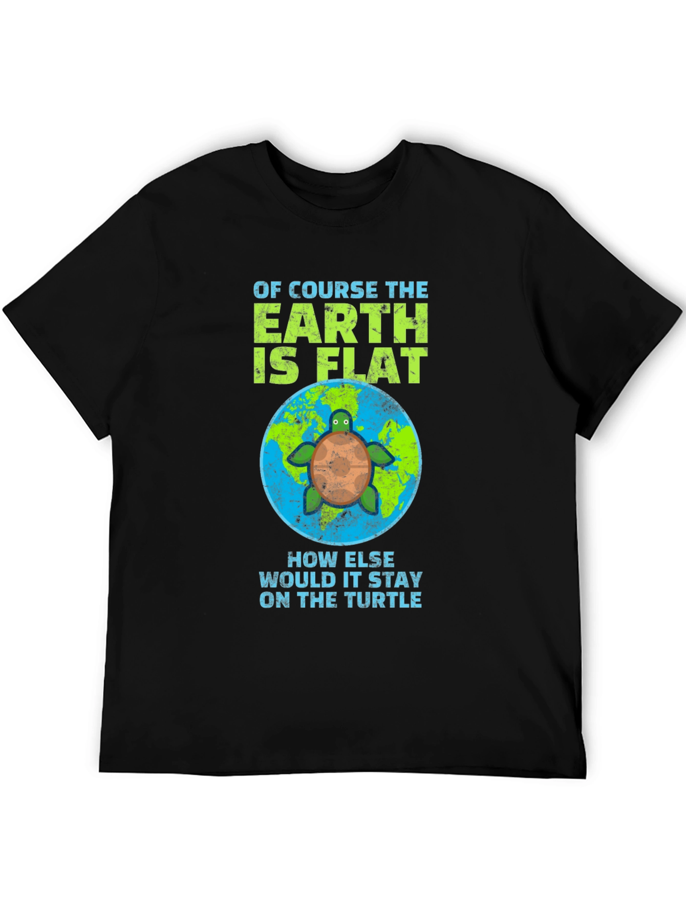 Flat Earth Turtle Humor T-Shirt