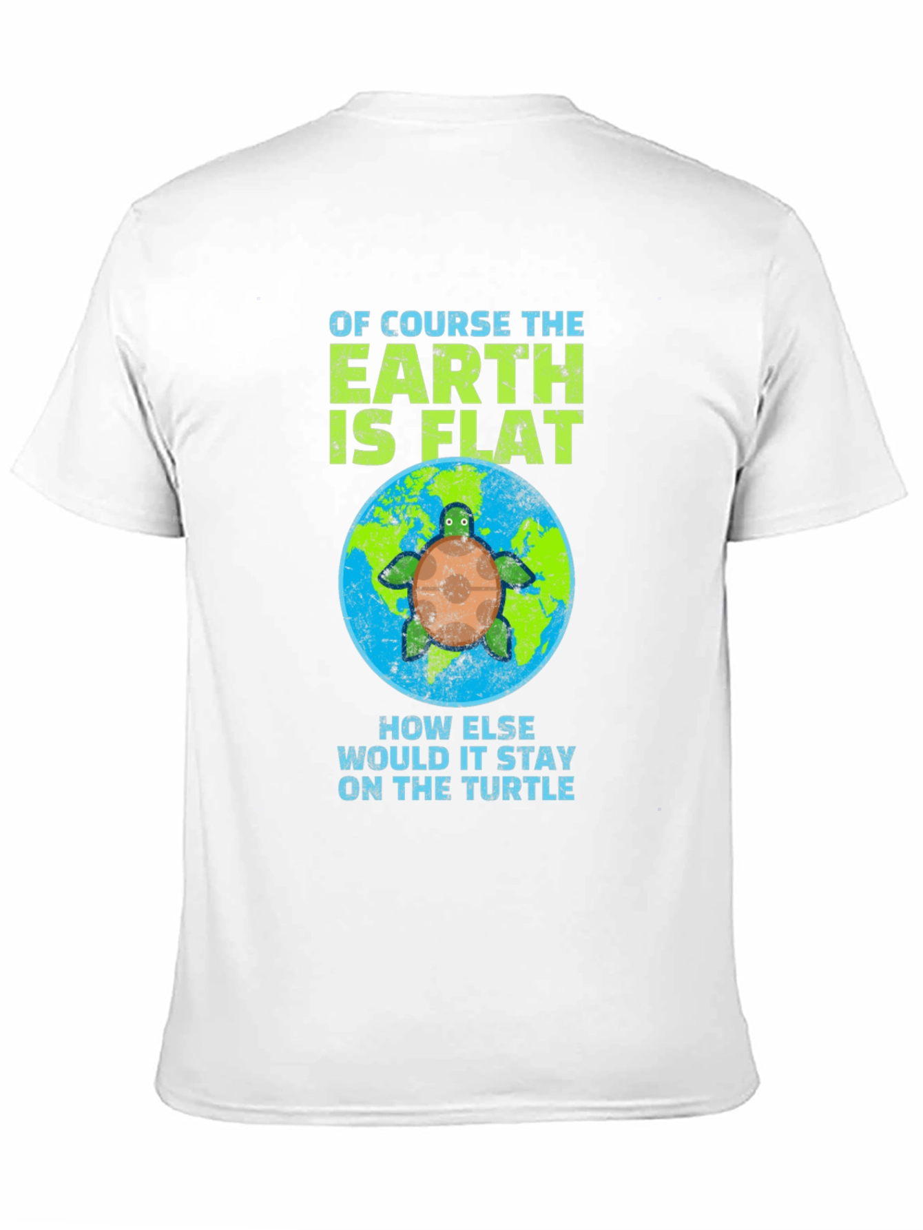 Flat Earth Turtle Humor T-Shirt