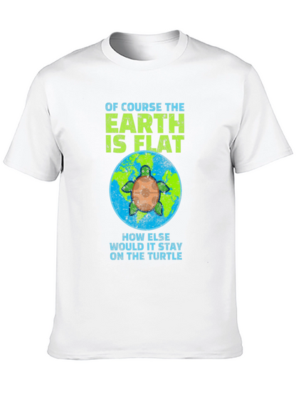 Flat Earth Turtle Humor T-Shirt