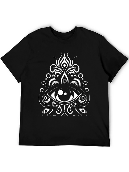 Eye Mandala Graphic Tee - Black Cotton Blend