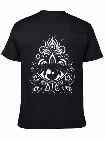 Eye Mandala Graphic Tee - Black Cotton Blend