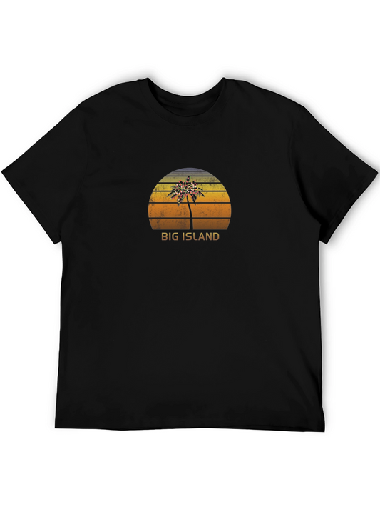 Big Island Palm Tree Graphic Tee - Black T-Shirt