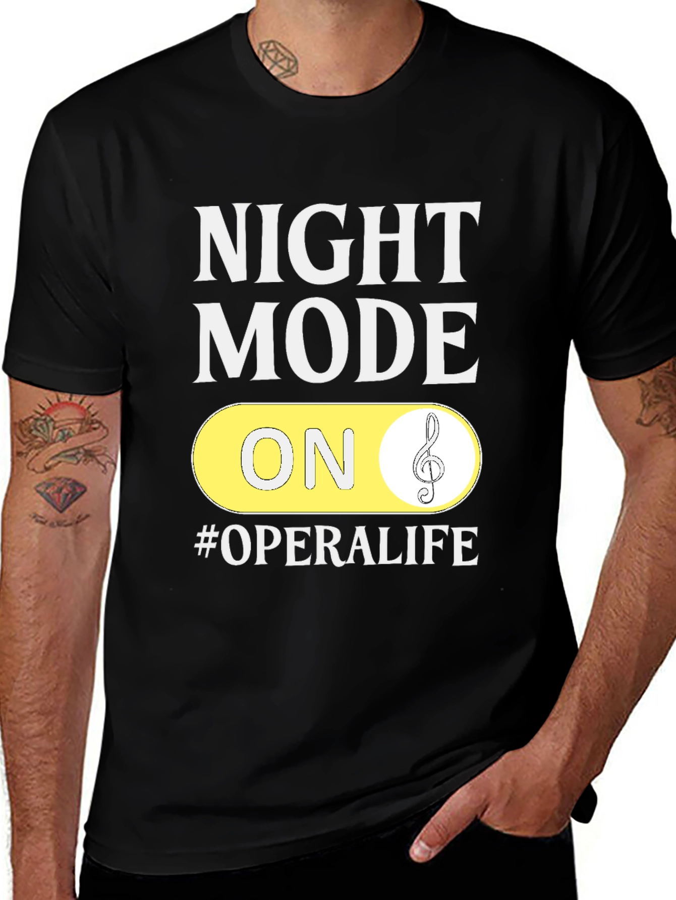 Night Mode On #OperaLife Black T-Shirt