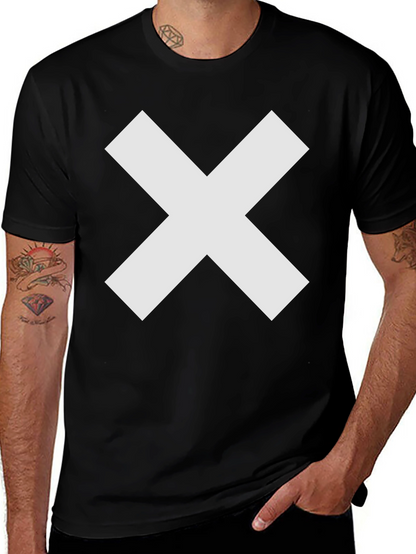 Bold X Graphic Tee - Black Cotton Comfort