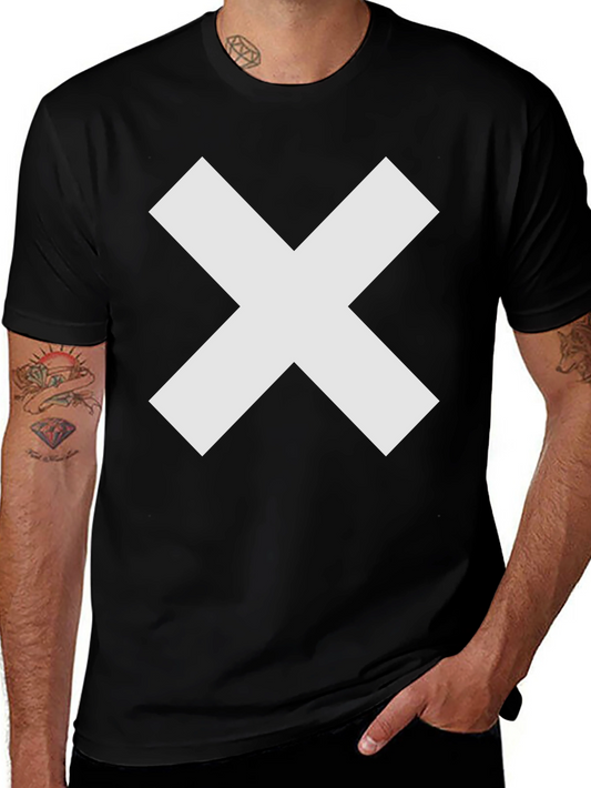 Bold X Graphic Tee - Black Cotton Comfort