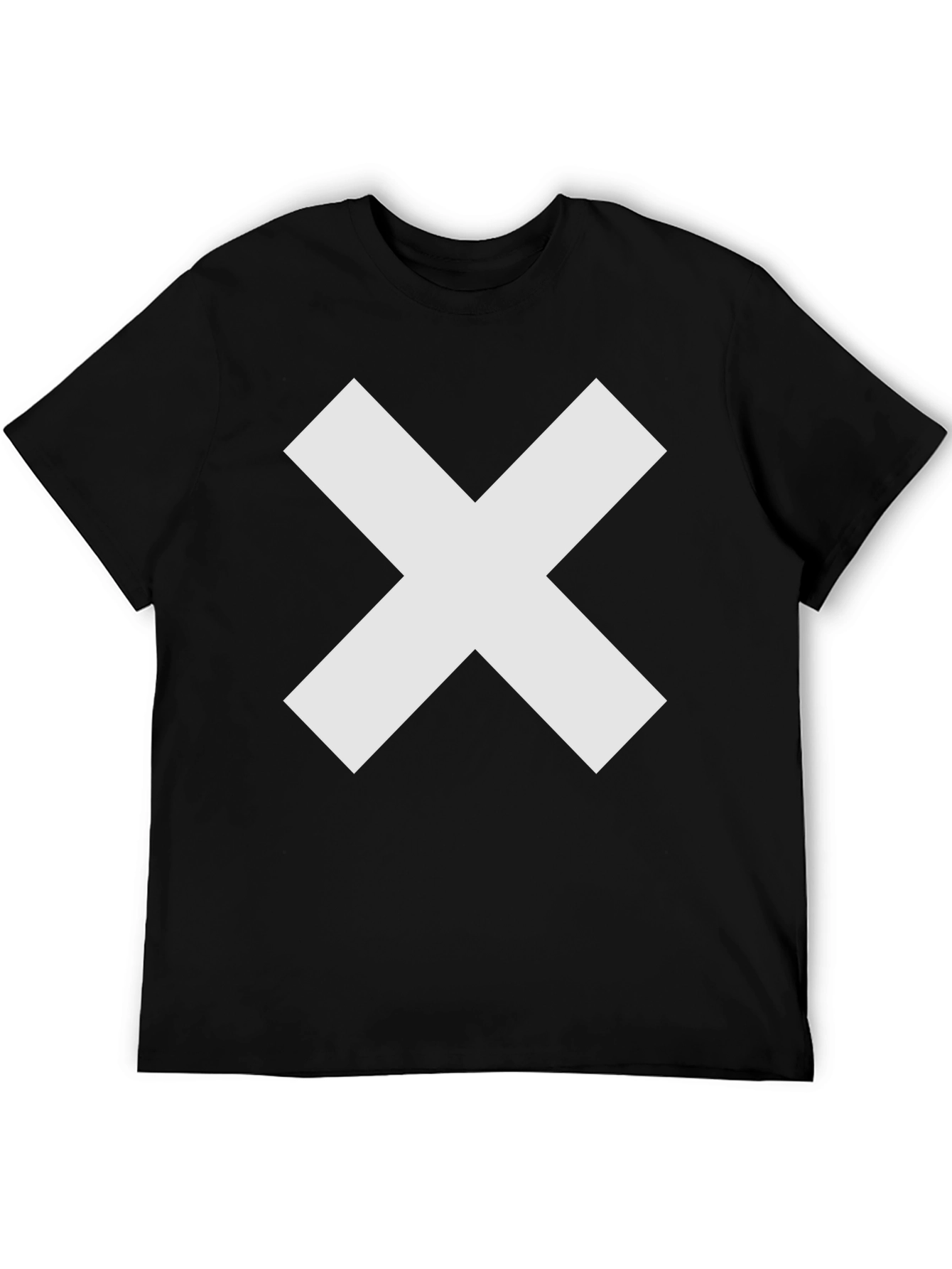 Bold X Graphic Tee - Black Cotton Comfort