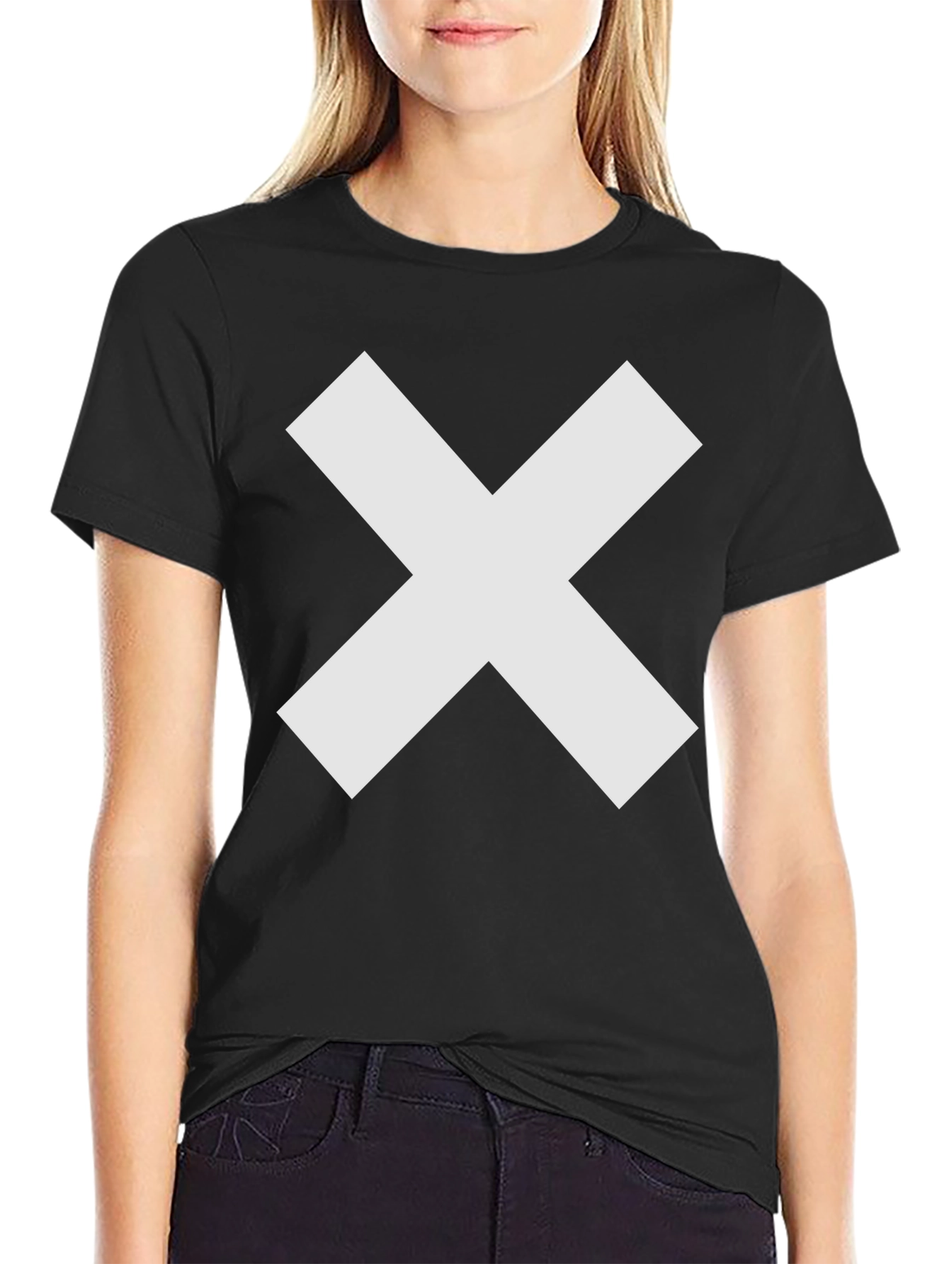 Bold X Graphic Tee - Black Cotton Comfort