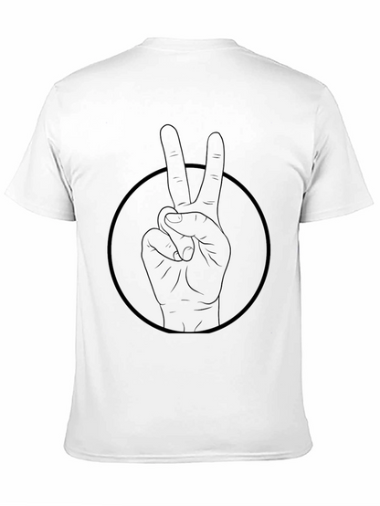 Peace Sign Graphic Black T-Shirt - Unisex