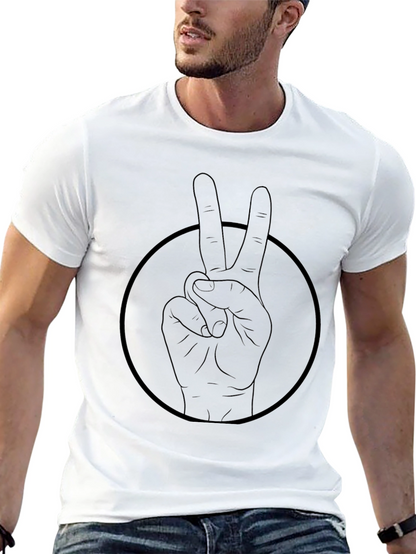 Peace Sign Graphic Black T-Shirt - Unisex