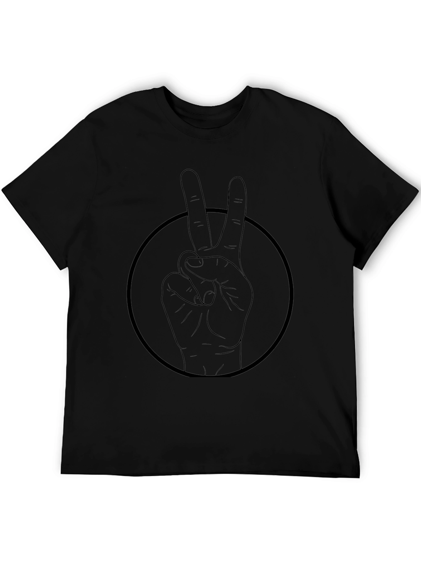 Peace Sign Graphic Black T-Shirt - Unisex
