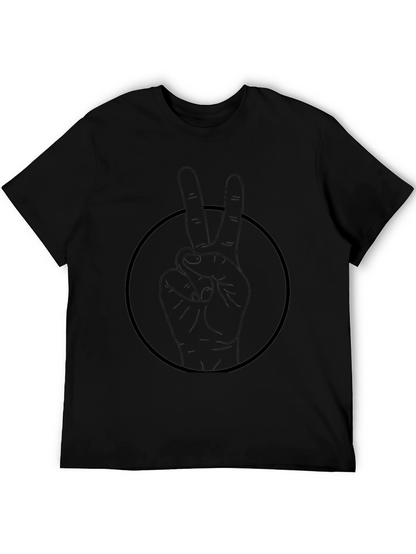 Peace Sign Graphic Black T-Shirt - Unisex