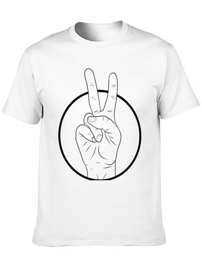 Peace Sign Graphic Black T-Shirt - Unisex