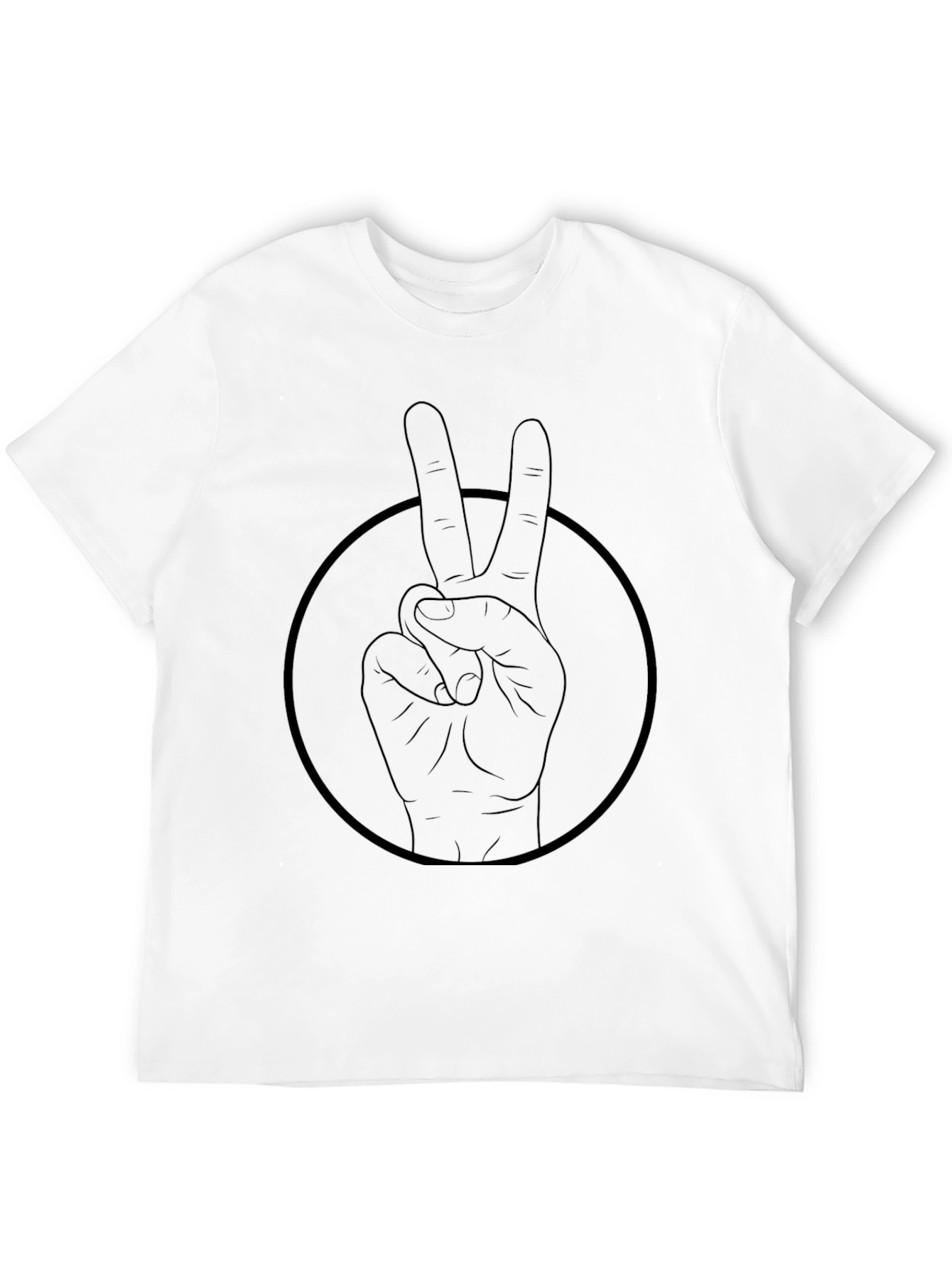 Peace Sign Graphic Black T-Shirt - Unisex