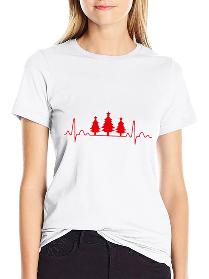 Christmas Tree Heartbeat T-Shirt - Holiday ECG
