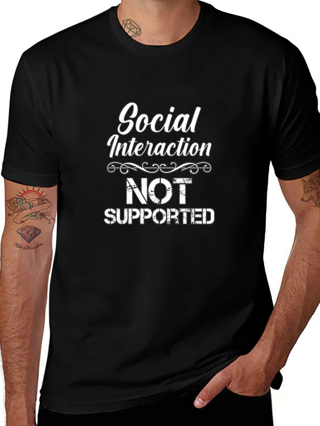 Social Interaction Not Supported Graphic Tee