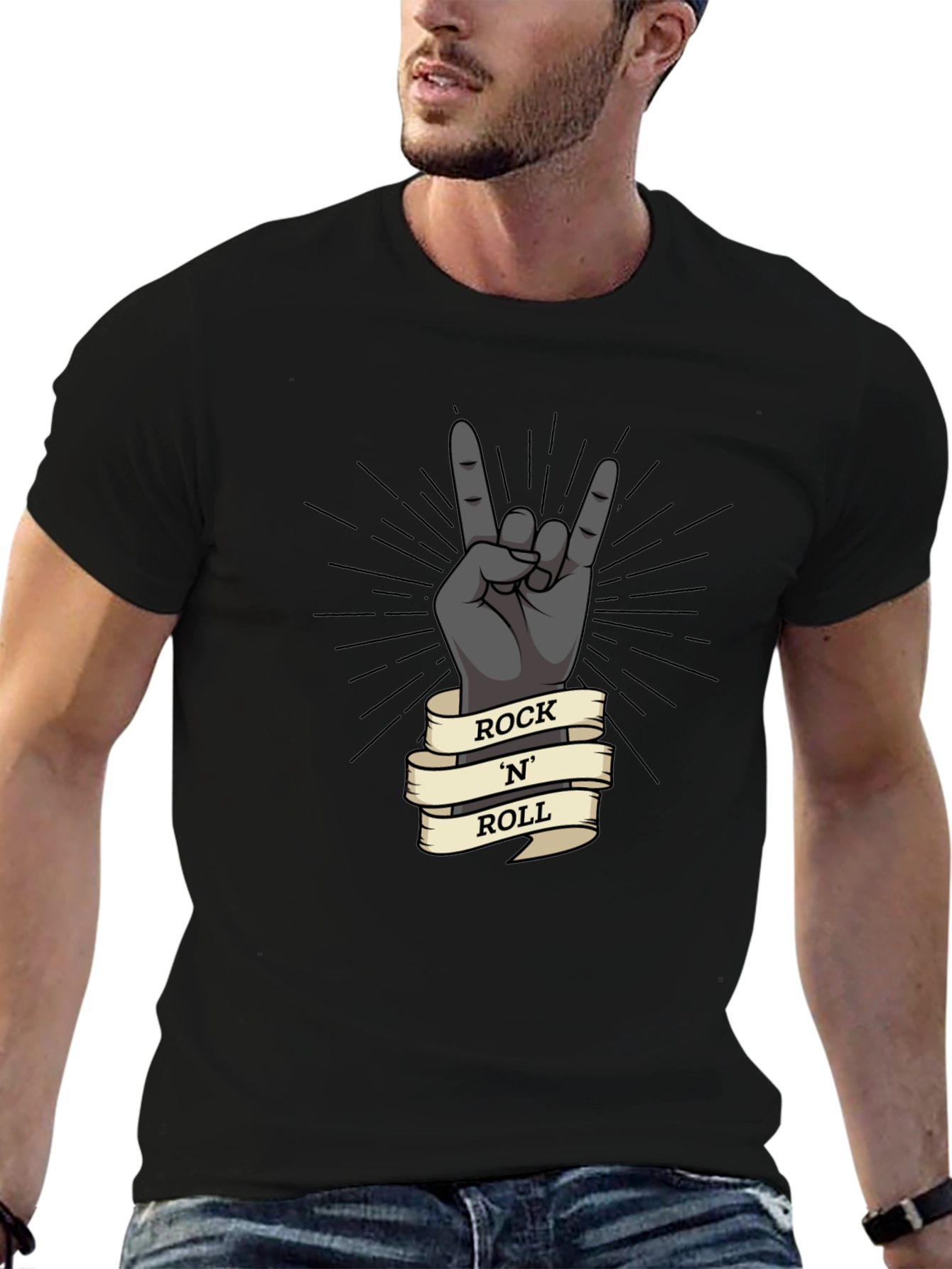 Rock N Roll Hand Gesture Graphic T-Shirt