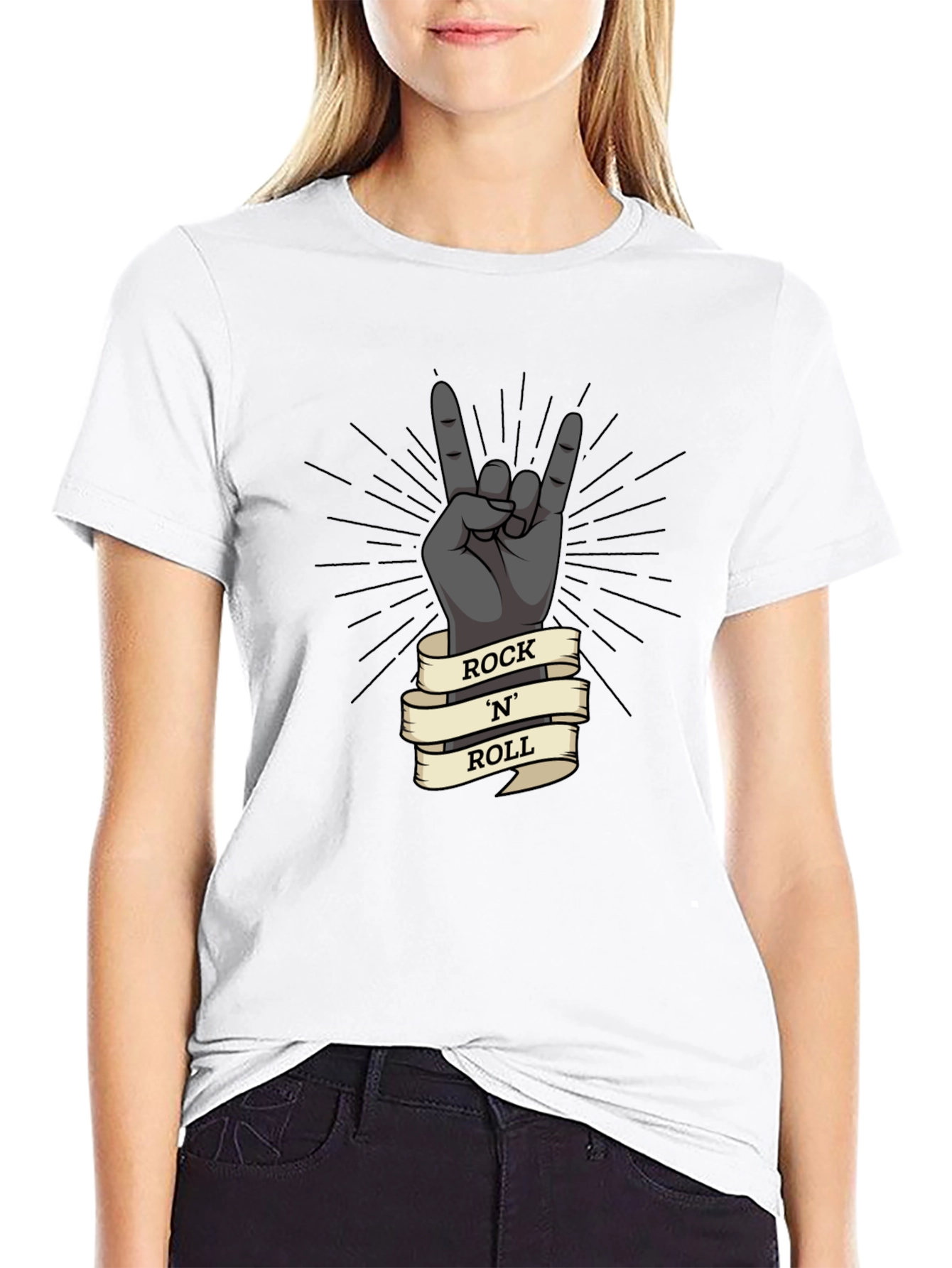 Rock N Roll Hand Gesture Graphic T-Shirt