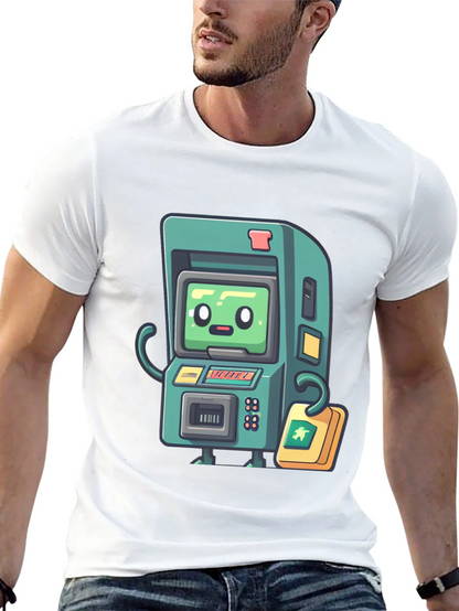 Retro Arcade Game T-Shirt - Black Cotton Tee