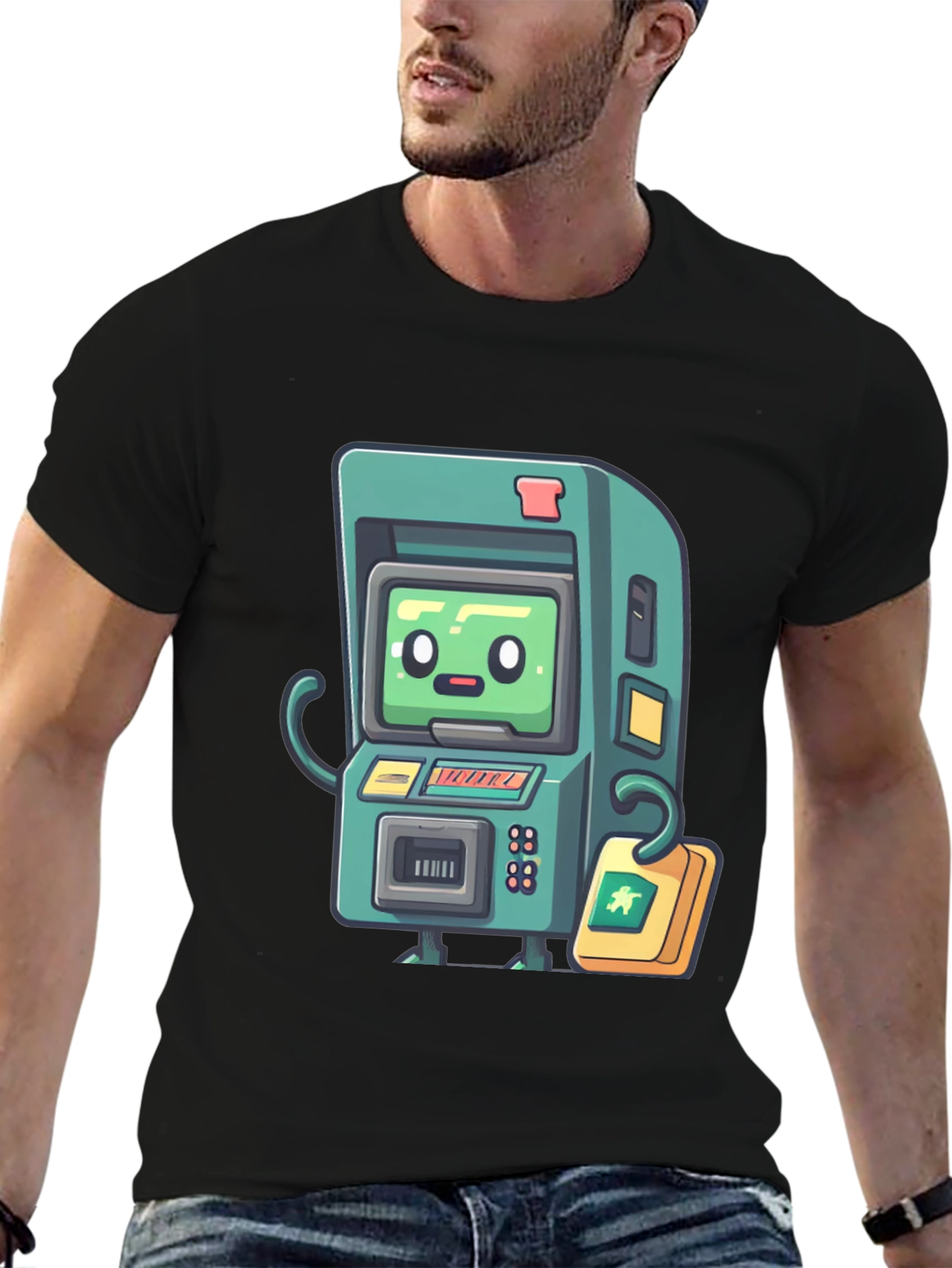 Retro Arcade Game T-Shirt - Black Cotton Tee