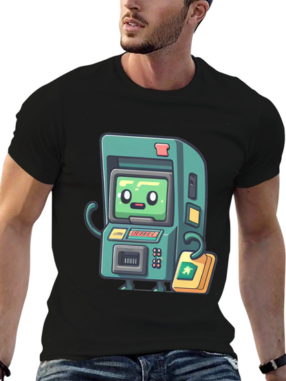 Retro Arcade Game T-Shirt - Black Cotton Tee