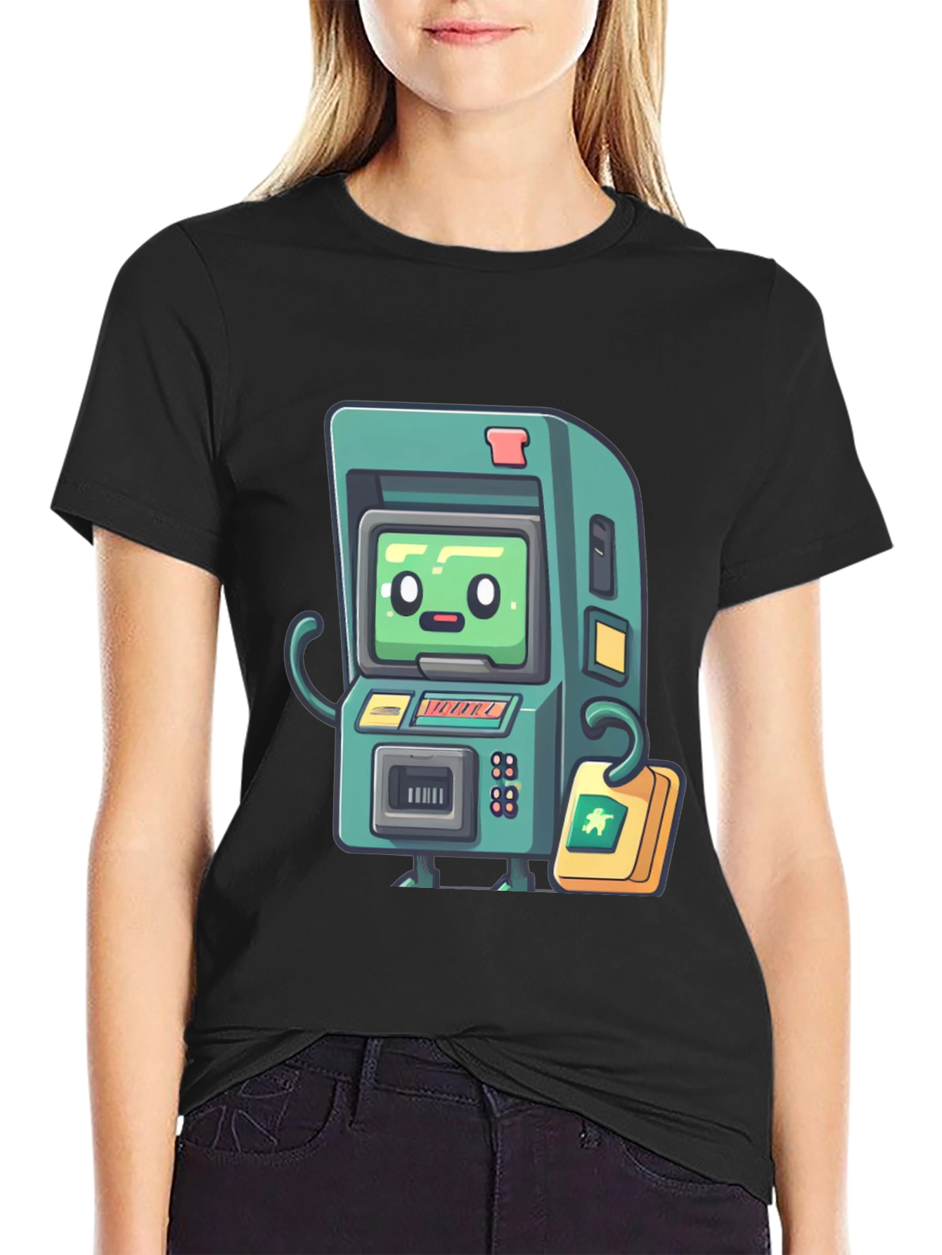 Retro Arcade Game T-Shirt - Black Cotton Tee