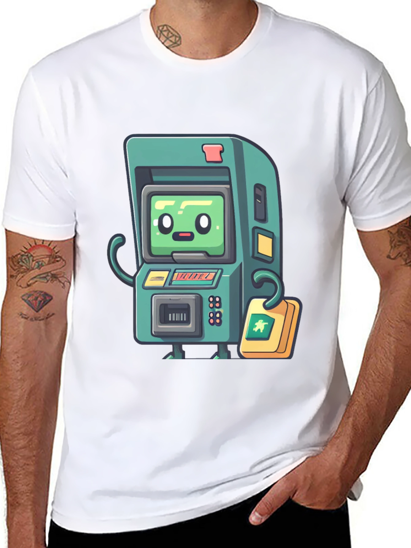 Retro Arcade Game T-Shirt - Black Cotton Tee