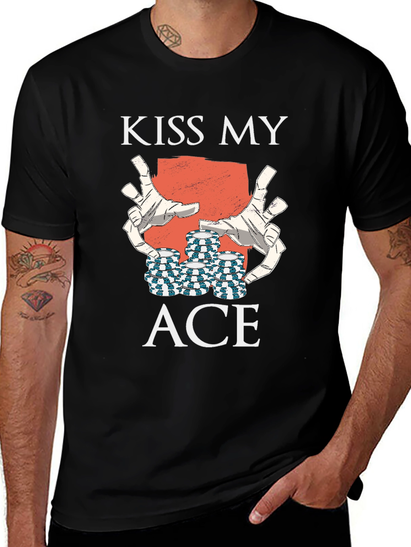 Kiss My Ace Graphic Tee - Black