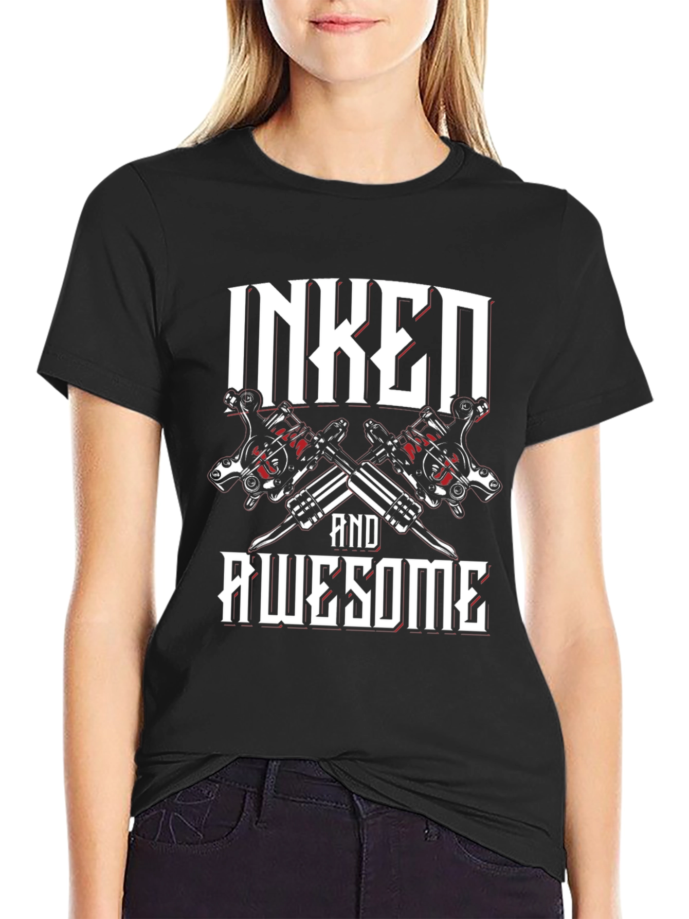 Inked and Awesome Graphic Tee - Black T-Shirt