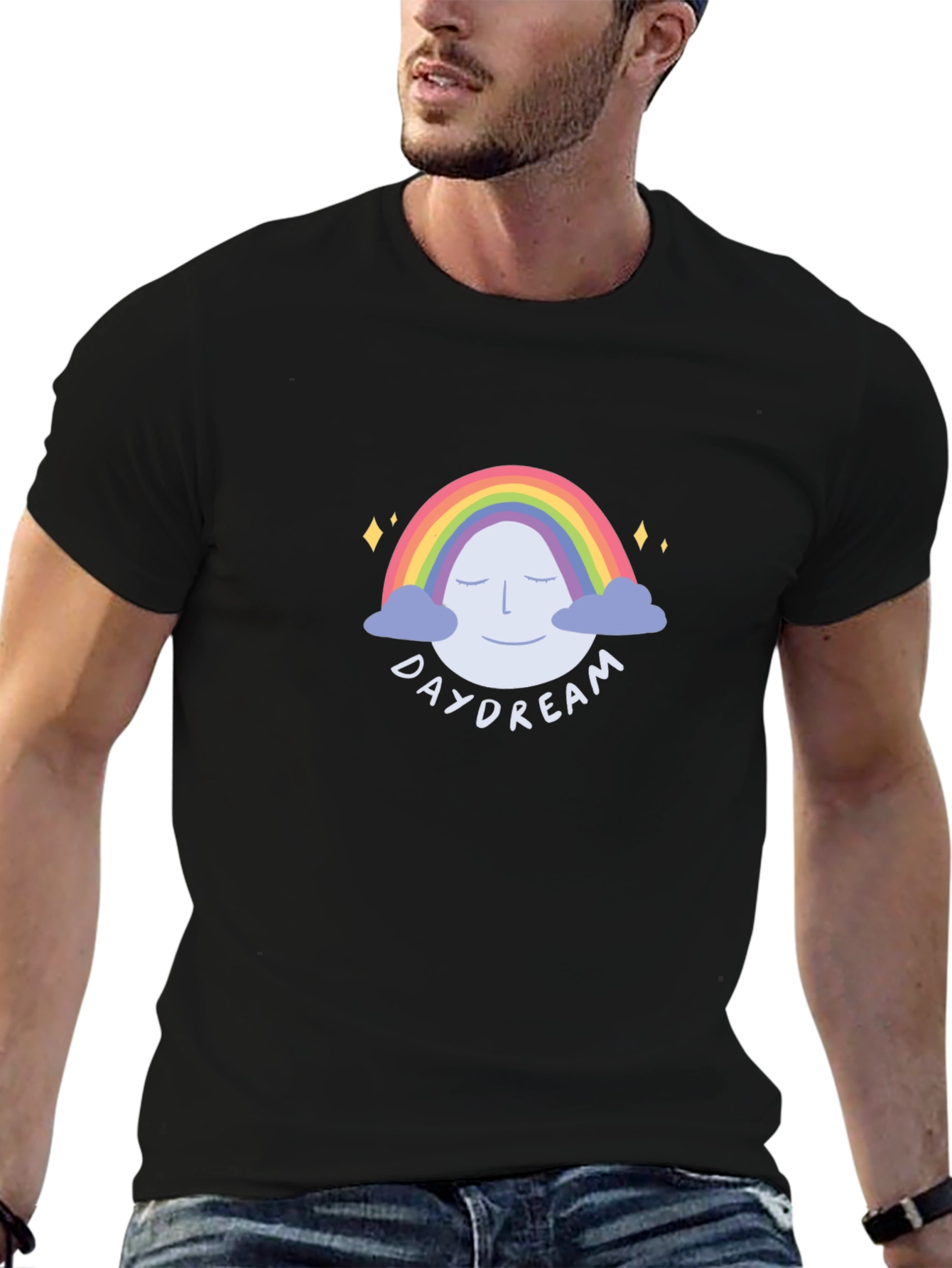 Daydream Rainbow Graphic Tee - Unisex Black T-Shirt
