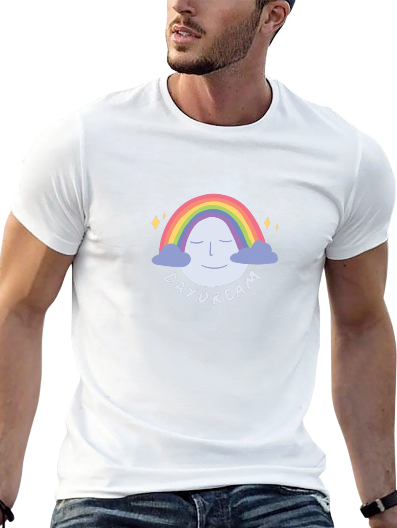 Daydream Rainbow Graphic Tee - Unisex Black T-Shirt