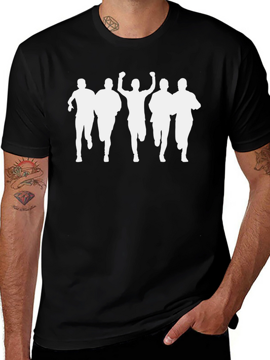 Runner Silhouette Graphic Tee - Black Cotton T-Shirt