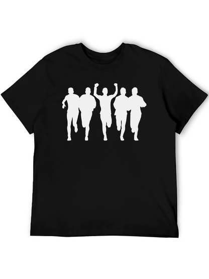 Runner Silhouette Graphic Tee - Black Cotton T-Shirt