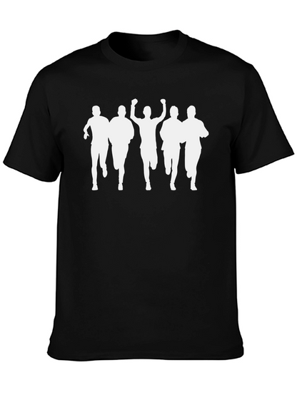 Runner Silhouette Graphic Tee - Black Cotton T-Shirt