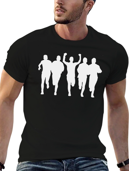 Runner Silhouette Graphic Tee - Black Cotton T-Shirt