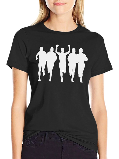 Runner Silhouette Graphic Tee - Black Cotton T-Shirt
