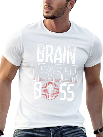 Brain Teaser Boss Graphic T-Shirt - Puzzle Solver Tee