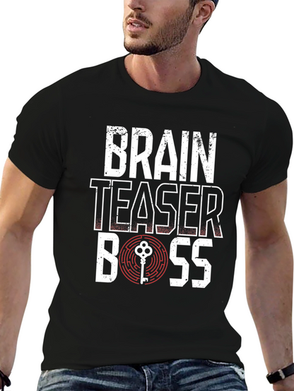 Brain Teaser Boss Graphic T-Shirt - Puzzle Solver Tee