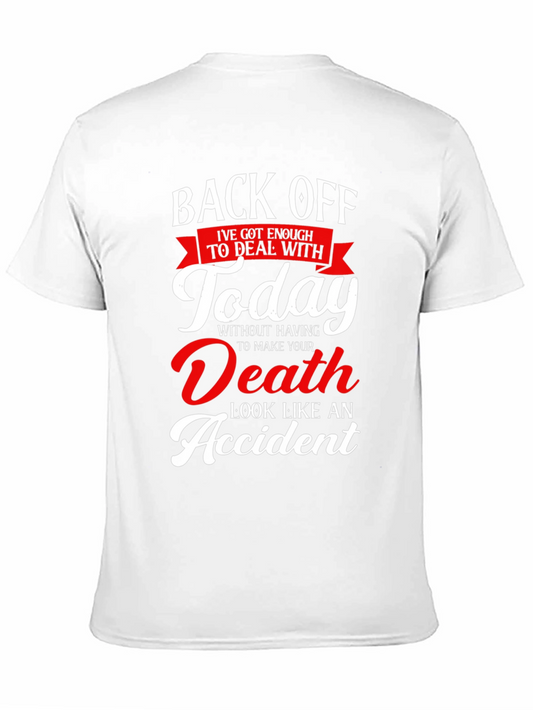 Humorous Back Off Death Graphic T-Shirt