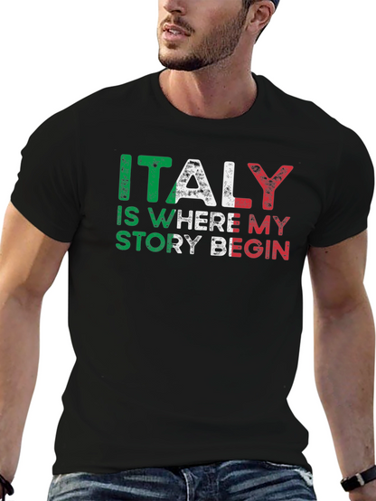 Italy Story Graphic Tee - Black
