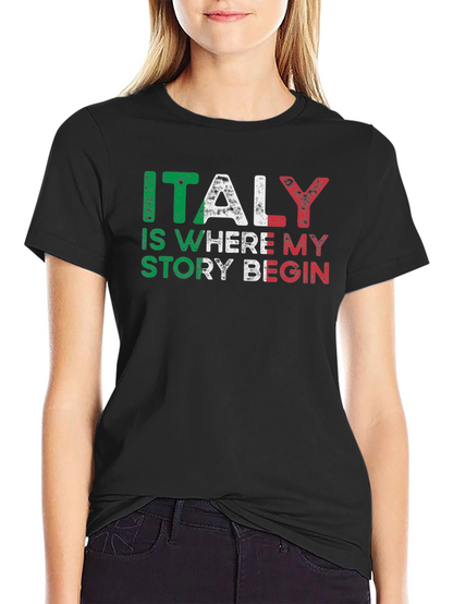 Italy Story Graphic Tee - Black