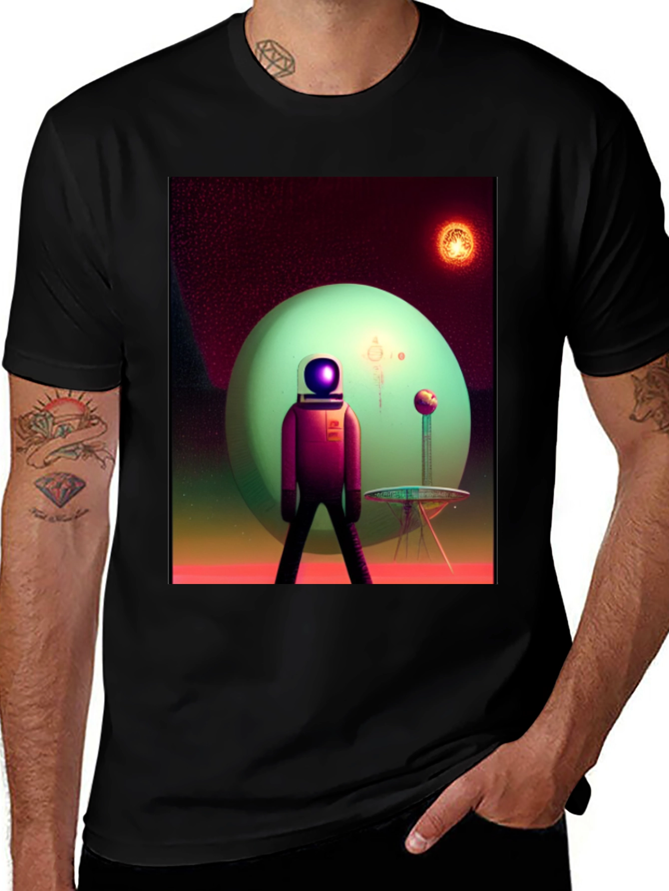 Astronaut on Alien Planet Graphic Tee