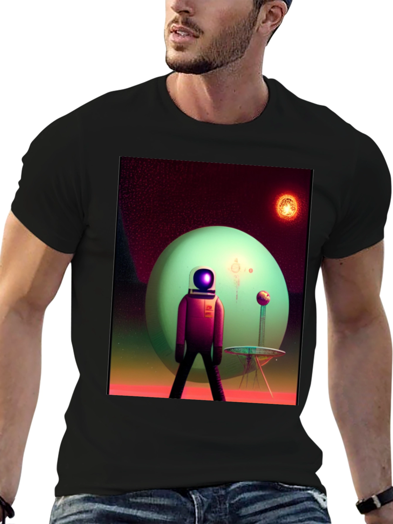 Astronaut on Alien Planet Graphic Tee