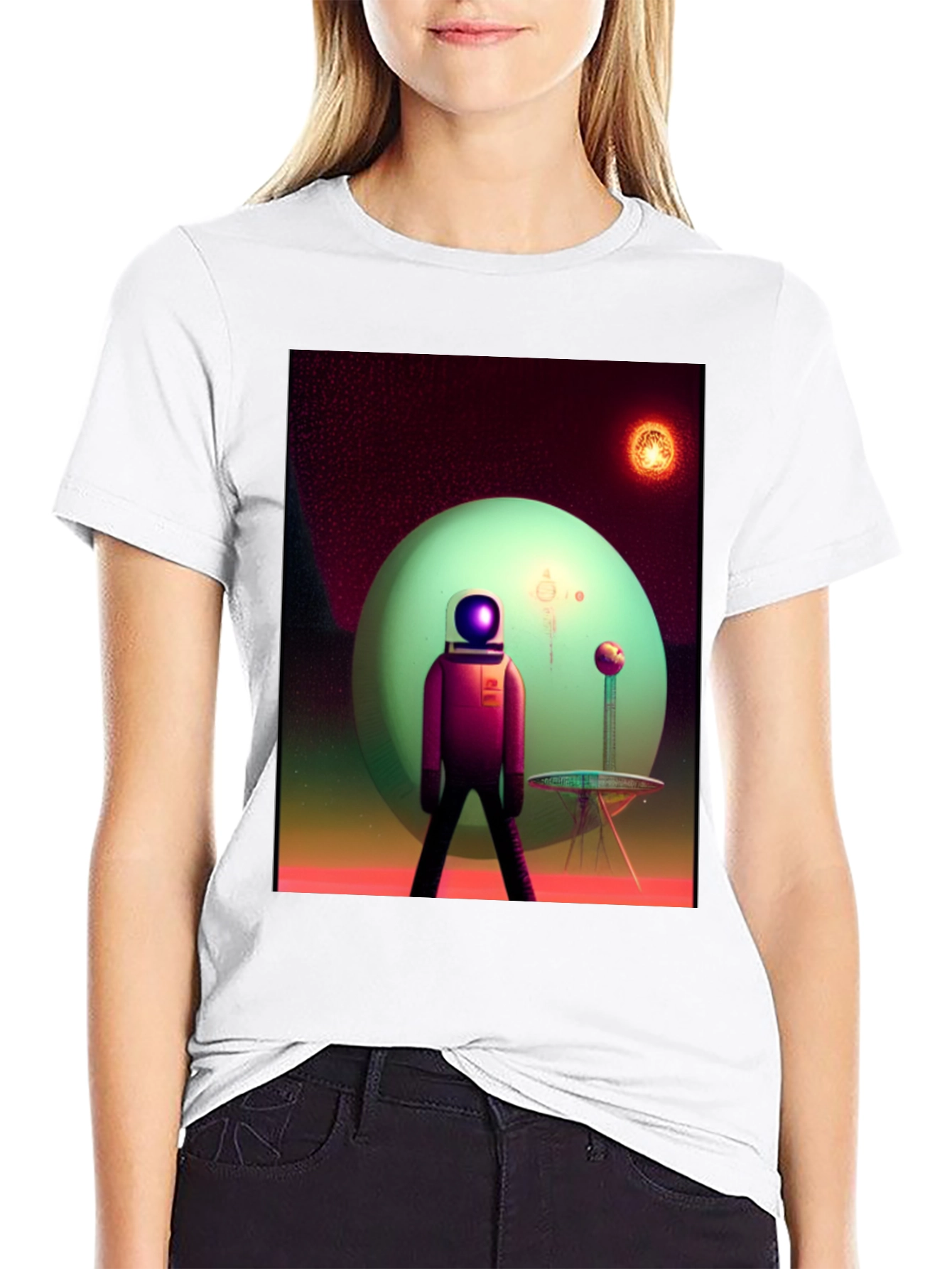 Astronaut on Alien Planet Graphic Tee